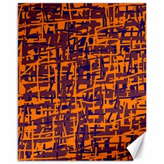 Orange And Blue Pattern Canvas 11  X 14  