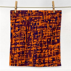 Orange And Blue Pattern Face Towel