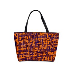 Orange And Blue Pattern Shoulder Handbags by Valentinaart