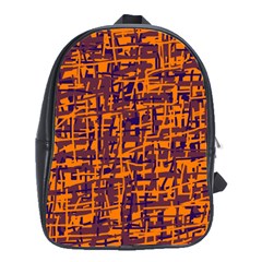 Orange And Blue Pattern School Bags(large) 