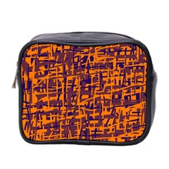 Orange And Blue Pattern Mini Toiletries Bag 2-side