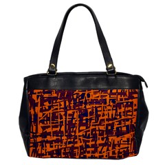 Orange And Blue Pattern Office Handbags by Valentinaart