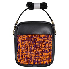 Orange And Blue Pattern Girls Sling Bags