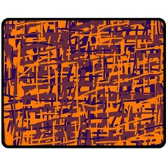 Orange And Blue Pattern Fleece Blanket (medium) 