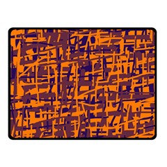 Orange And Blue Pattern Fleece Blanket (small)