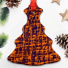 Orange And Blue Pattern Christmas Tree Ornament (2 Sides)