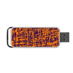 Orange And Blue Pattern Portable Usb Flash (two Sides) by Valentinaart