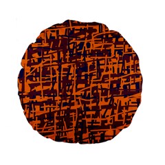 Orange And Blue Pattern Standard 15  Premium Round Cushions