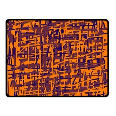 Orange And Blue Pattern Double Sided Fleece Blanket (small) 