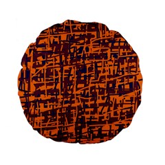 Orange And Blue Pattern Standard 15  Premium Flano Round Cushions