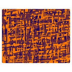 Orange And Blue Pattern Double Sided Flano Blanket (medium) 