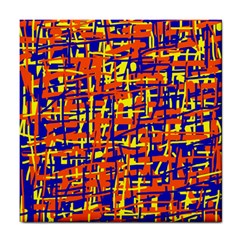 Orange, Blue And Yellow Pattern Tile Coasters