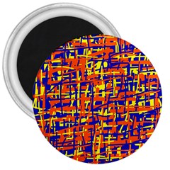 Orange, Blue And Yellow Pattern 3  Magnets by Valentinaart