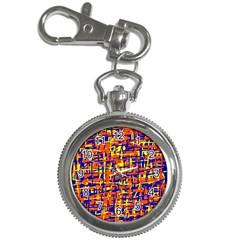 Orange, Blue And Yellow Pattern Key Chain Watches