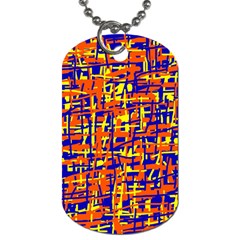 Orange, Blue And Yellow Pattern Dog Tag (one Side)