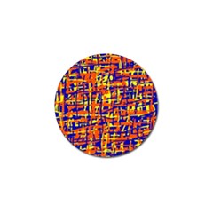 Orange, Blue And Yellow Pattern Golf Ball Marker