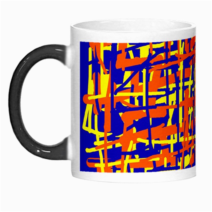 Orange, blue and yellow pattern Morph Mugs