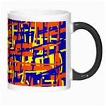 Orange, blue and yellow pattern Morph Mugs Right