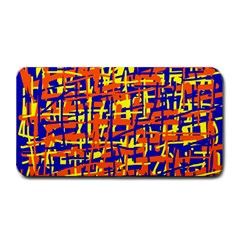 Orange, Blue And Yellow Pattern Medium Bar Mats by Valentinaart