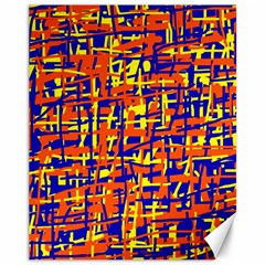 Orange, Blue And Yellow Pattern Canvas 11  X 14  