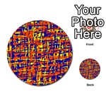 Orange, blue and yellow pattern Multi-purpose Cards (Round)  Front 2