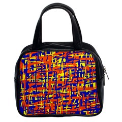 Orange, Blue And Yellow Pattern Classic Handbags (2 Sides) by Valentinaart