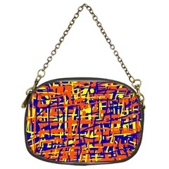 Orange, Blue And Yellow Pattern Chain Purses (two Sides) 