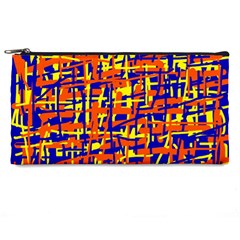 Orange, Blue And Yellow Pattern Pencil Cases by Valentinaart