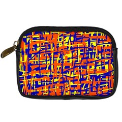 Orange, Blue And Yellow Pattern Digital Camera Cases by Valentinaart