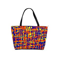 Orange, Blue And Yellow Pattern Shoulder Handbags