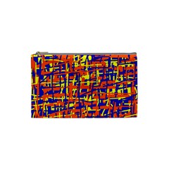 Orange, Blue And Yellow Pattern Cosmetic Bag (small)  by Valentinaart