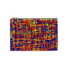 Orange, Blue And Yellow Pattern Cosmetic Bag (medium) 