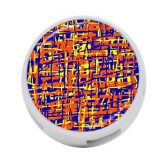 Orange, Blue And Yellow Pattern 4-port Usb Hub (one Side)