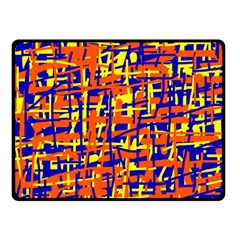 Orange, Blue And Yellow Pattern Fleece Blanket (small) by Valentinaart