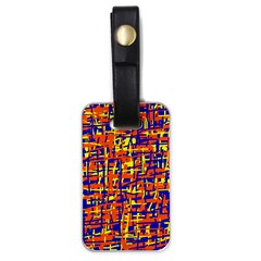 Orange, Blue And Yellow Pattern Luggage Tags (one Side) 