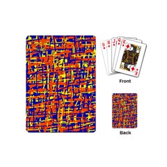 Orange, Blue And Yellow Pattern Playing Cards (mini)  by Valentinaart