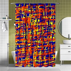 Orange, Blue And Yellow Pattern Shower Curtain 48  X 72  (small) 