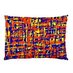 Orange, Blue And Yellow Pattern Pillow Case (two Sides)