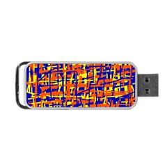 Orange, Blue And Yellow Pattern Portable Usb Flash (one Side)