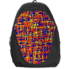 Orange, Blue And Yellow Pattern Backpack Bag