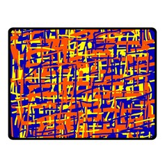 Orange, Blue And Yellow Pattern Double Sided Fleece Blanket (small) 