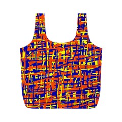 Orange, Blue And Yellow Pattern Full Print Recycle Bags (m)  by Valentinaart