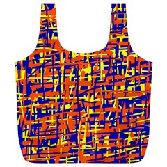 Orange, Blue And Yellow Pattern Full Print Recycle Bags (l)  by Valentinaart