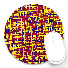 Red, Yellow And Blue Pattern Round Mousepads