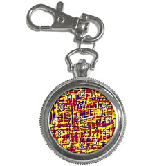 Red, Yellow And Blue Pattern Key Chain Watches