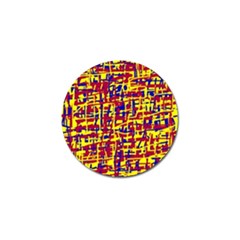 Red, Yellow And Blue Pattern Golf Ball Marker