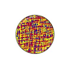 Red, Yellow And Blue Pattern Hat Clip Ball Marker (10 Pack)