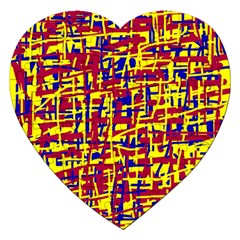 Red, Yellow And Blue Pattern Jigsaw Puzzle (heart)