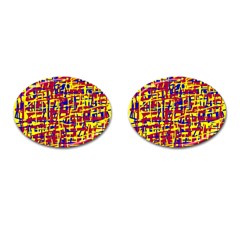 Red, Yellow And Blue Pattern Cufflinks (oval) by Valentinaart