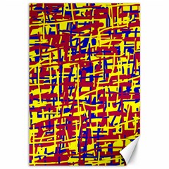 Red, Yellow And Blue Pattern Canvas 12  X 18  